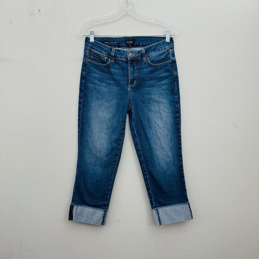 NYDJ Dayla Wide Leg Cuff Capri Jeans Women’s Size 4 - Picture 1 of 8